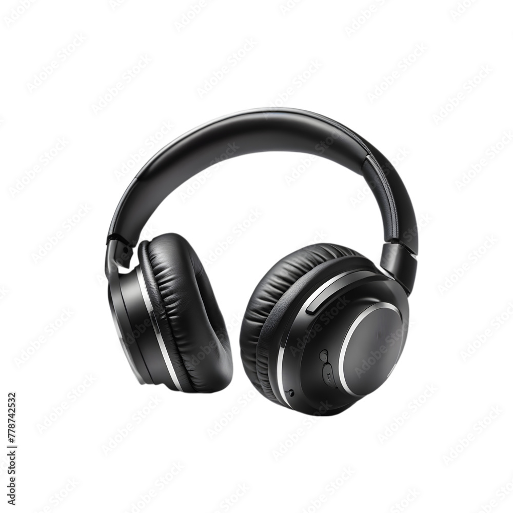 Wireless On-Ear Headphones - Black Illustration Art Transparent Background Generative AI Wireless On-Ear Headphones - Black Illustration Art Transparent Background Generative AI