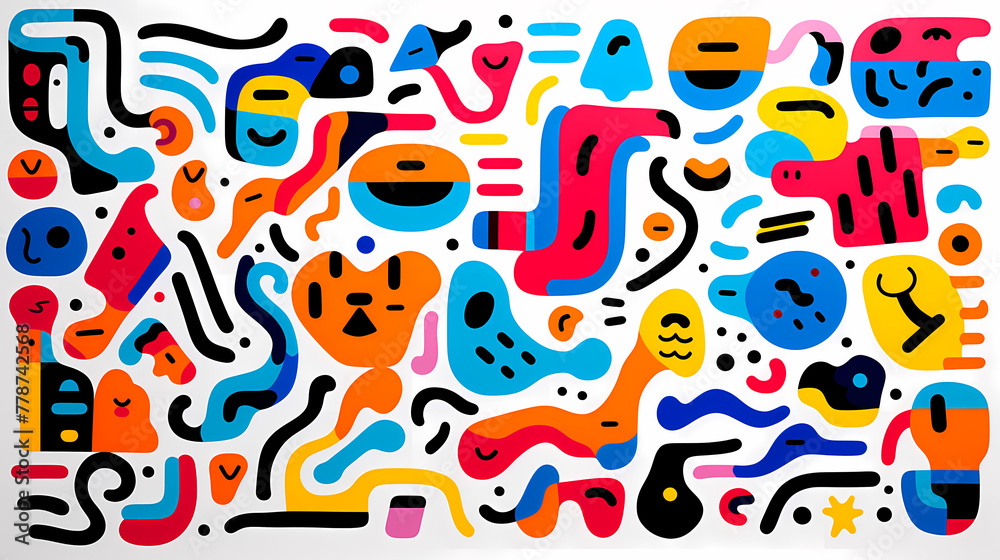 Obraz premium Doodle abstract shapes background