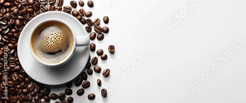 Coffee Beans and Cup on White Background © FU