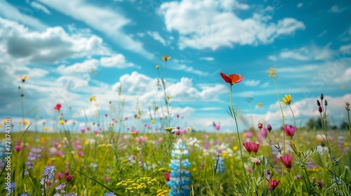 summer and spring flower grass field, wildflower field © Vlad Kapusta