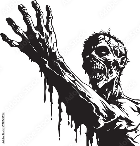 Apocalyptic Bourbon Bash Zombie Holding Bottle Vector Emblem Graveyard Whiskey Ritual Zombie and Whiskey Bottle Vector Design
