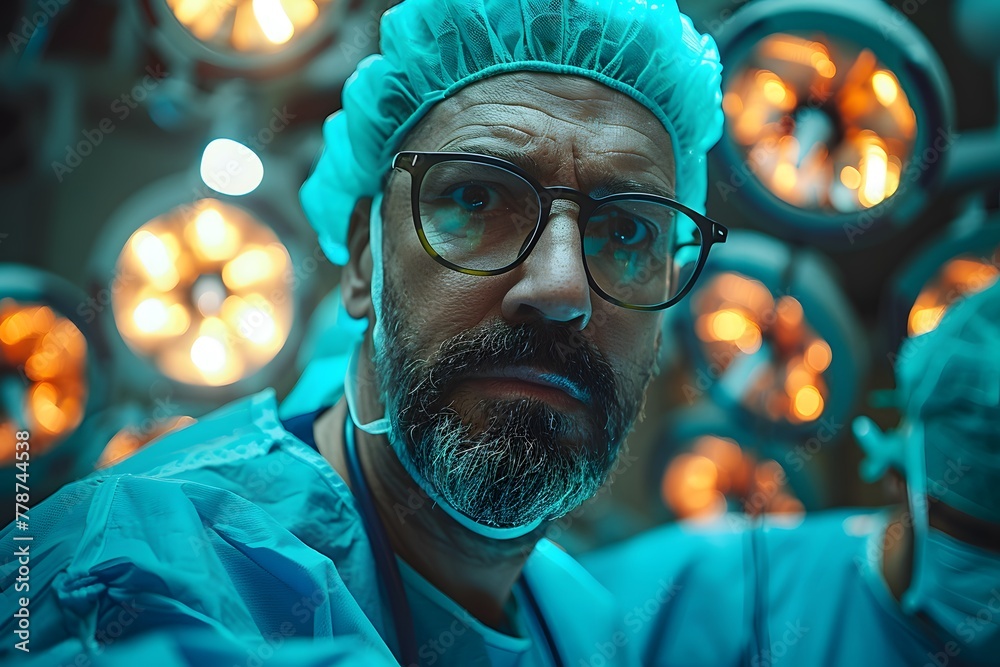 Man With Surgical Cap and Eye Glasses Man With Surgical Cap and Eye Glasses
