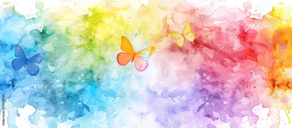 An array of colorful butterflies fluttering against a pristine white backdrop, showcasing the beauty of these pollinators and arthropods in intricate details An array of colorful butterflies fluttering against a pristine white backdrop, showcasing the beauty of these pollinators and arthropods in intricate details