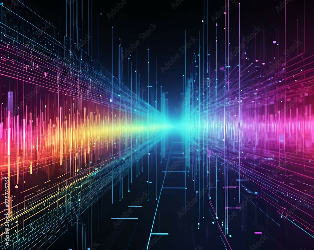 Futuristic cyberspace, virtual reality with digital data elements. Abstract background. High technology concept. Futuristic cyberspace, virtual reality with digital data elements. Abstract background. High technology concept.