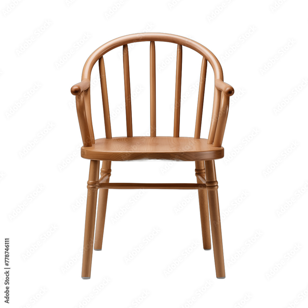 Minimalist wooden chair with a curved backrest and armrests 3D rendering Minimalist wooden chair with a curved backrest and armrests 3D rendering