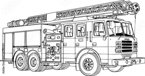Outline Fire Truck
