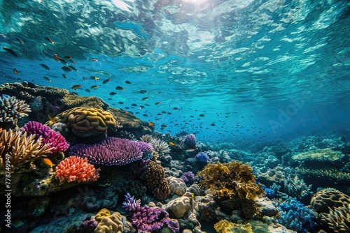 A vibrant underwater scene capturing the Great Barrier Reef in Australia   AI generated