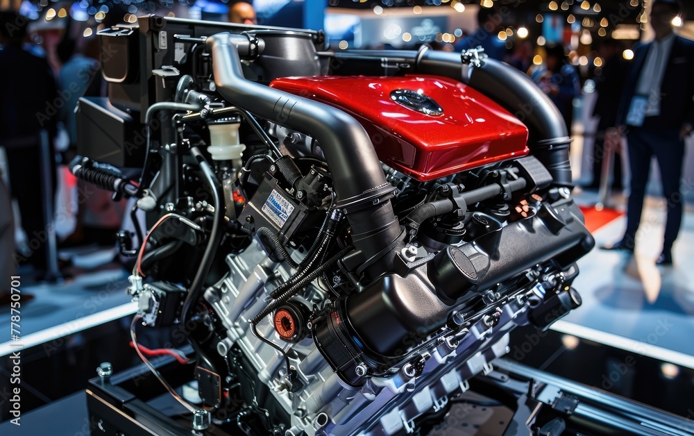 Car Engine Exhibition. Generative AI Car Engine Exhibition. Generative AI