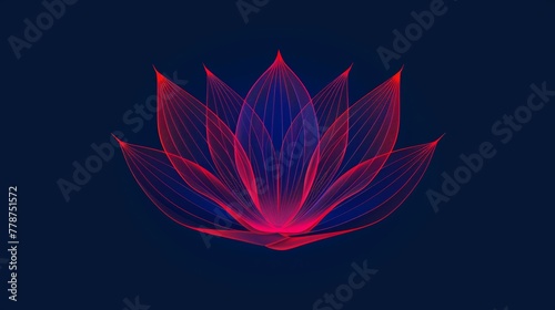  A red flower on a blue background with a red flower on the right side of the image