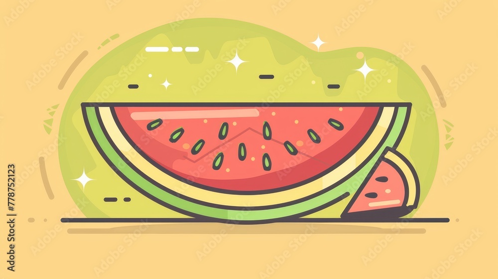 Watermelon stacked with bite taken out Watermelon stacked with bite taken out