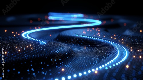   photo of spiraling blue & orange lights on black backdrop, featuring fuzzy spiral at center