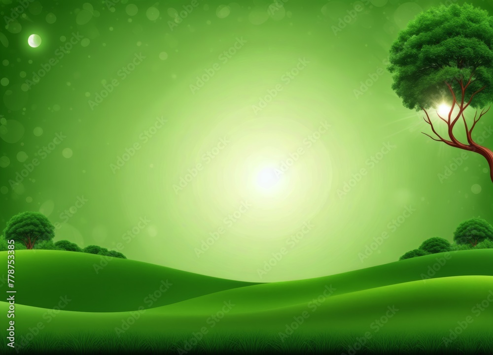 illustration of a green background with a tree
