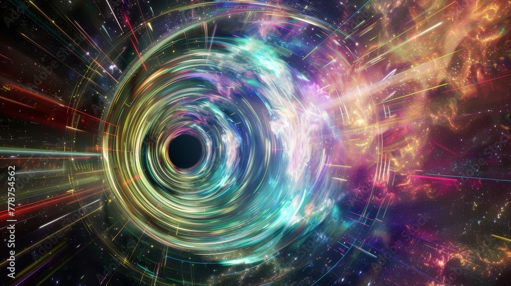 Vibrant abstract tunnel in space Vibrant abstract tunnel in space