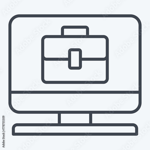 Icon Remote Worker. related to Remote Working symbol. line style. simple design illustration