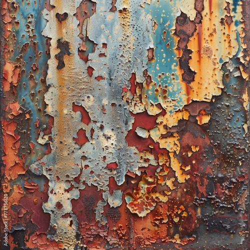 Layers of rust and corrosion on metal photo