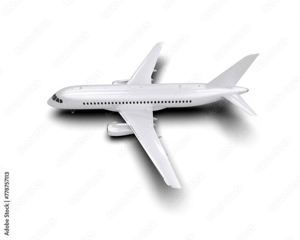 Airplane isolated on background. 3d rendering - illustration Airplane isolated on background. 3d rendering - illustration