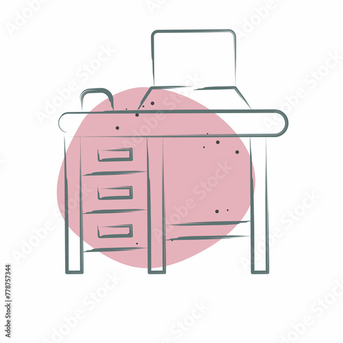 Icon Workplace. related to Remote Working symbol. Color Spot Style. simple design illustration