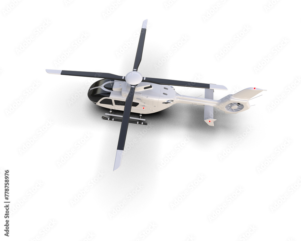 Helicopter isolated on background. 3d rendering - illustration Helicopter isolated on background. 3d rendering - illustration