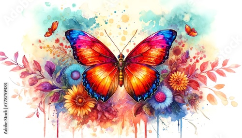 Watercolor Painting of Julia Heliconian Butterfly