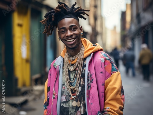 Man With Dreadlocks Standing in Street