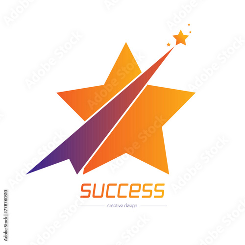 Leader. Template of a logo, sticker, brand or label for a creative idea. Flat style