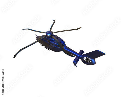 Helicopter isolated on background. 3d rendering - illustration