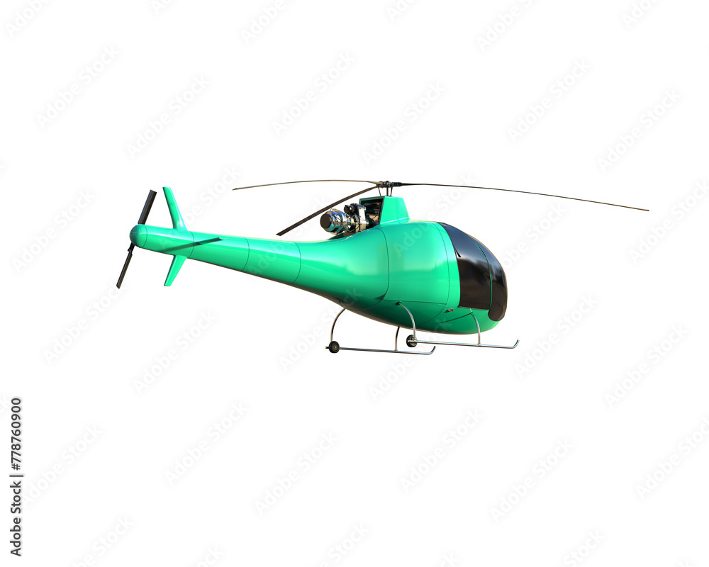 Helicopter isolated on background. 3d rendering - illustration Helicopter isolated on background. 3d rendering - illustration