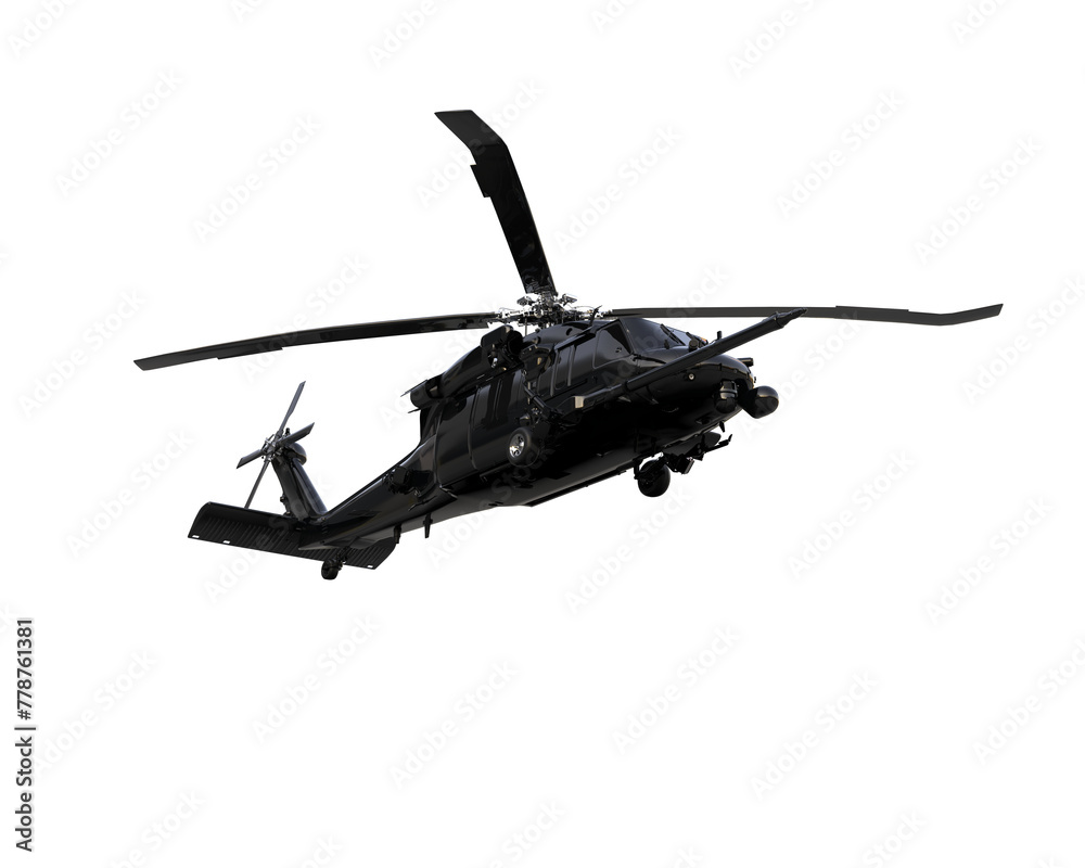 Helicopter isolated on background. 3d rendering - illustration Helicopter isolated on background. 3d rendering - illustration
