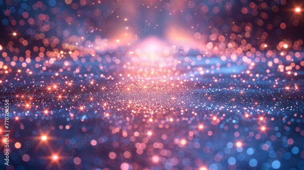 Image of blue and purple background with stars in the center, bright light illuminating the image Image of blue and purple background with stars in the center, bright light illuminating the image