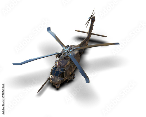 Ταπετσαρία Helicopter isolated on background. 3d rendering - illustration