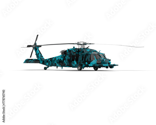 Fototapeta Naklejka Na Ścianę i Meble -  Helicopter isolated on background. 3d rendering - illustration