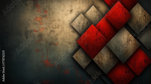   A red and black abstract background with a grungy pattern on the lower half of the image, positioned at the bottom half of the wall © Shanti