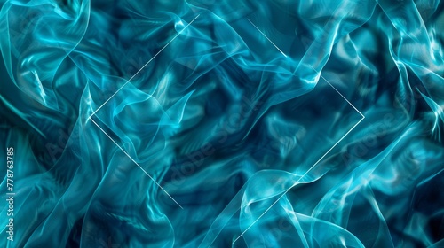  A blue background with wavy lines and two white rectangles in the center of the image