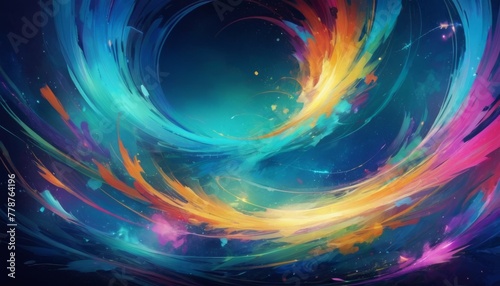 An abstract depiction of a cosmic swirl, this image portrays a whirlwind of colors in a celestial dance, suggesting infinite motion.. AI Generation