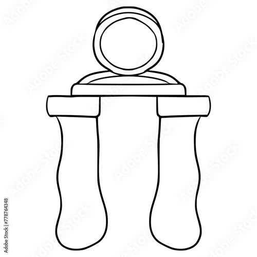 hand grip or gripper illustration hand drawn outline vector