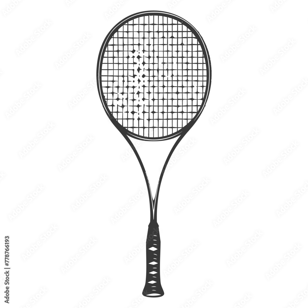 silhouette tennis outdoor racket black color only