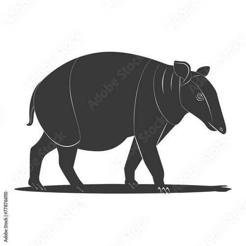 Silhouette tapir animal black color only