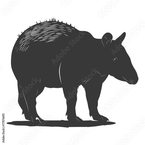 Silhouette tapir animal black color only