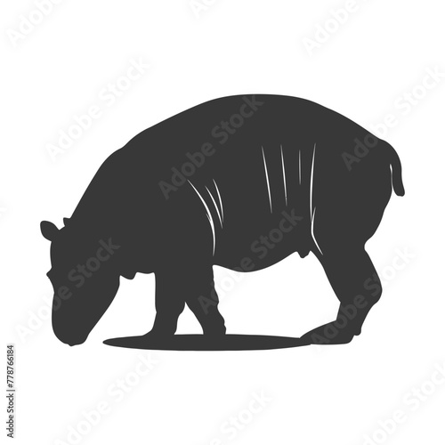 Silhouette tapir animal black color only