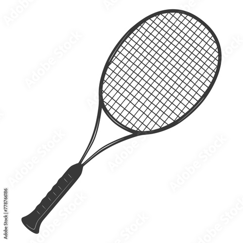 silhouette tennis outdoor racket black color only