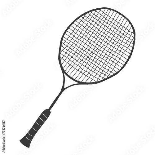 silhouette tennis outdoor racket black color only