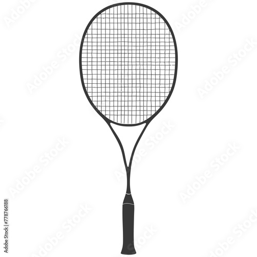 silhouette tennis outdoor racket black color only