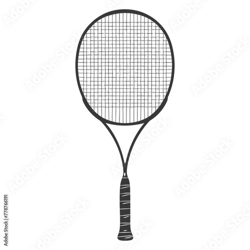 silhouette tennis outdoor racket black color only