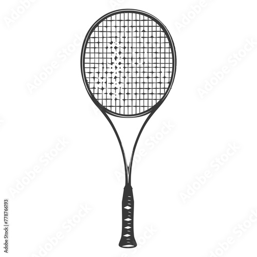 silhouette tennis outdoor racket black color only