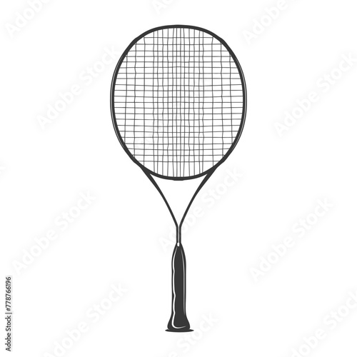 silhouette tennis outdoor racket black color only
