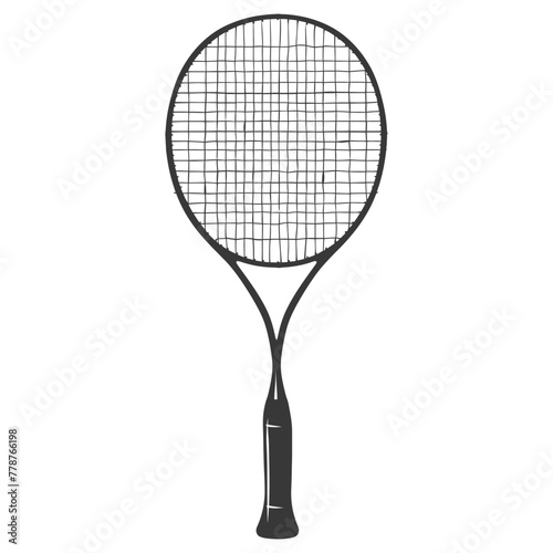 silhouette tennis outdoor racket black color only