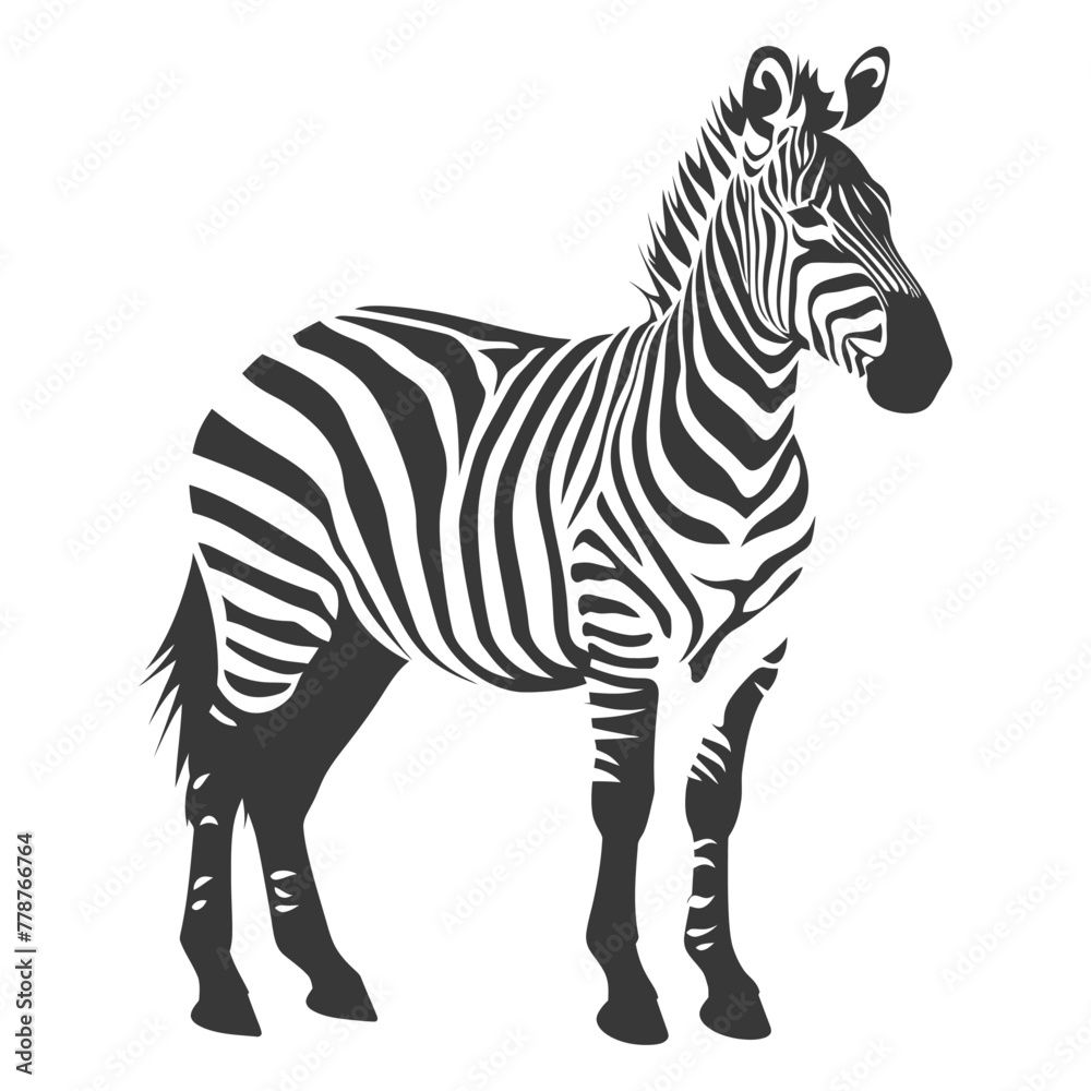Silhouette zebra animal black color only Silhouette zebra animal black color only