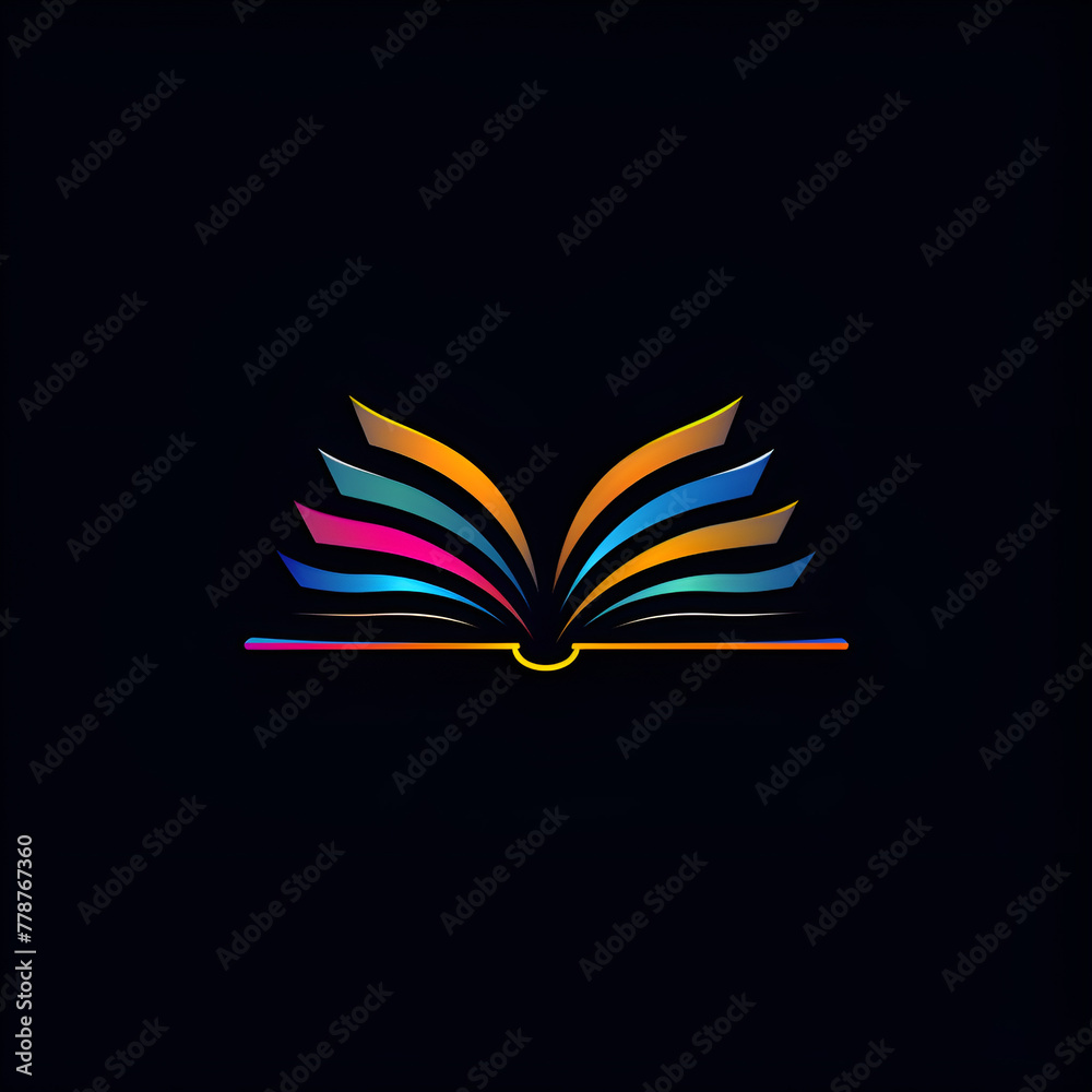 A striking illustration of a book with pages fanned out in a colorful spectrum, suggesting diversity and knowledge, against a stark black backdrop A striking illustration of a book with pages fanned out in a colorful spectrum, suggesting diversity and knowledge, against a stark black backdrop