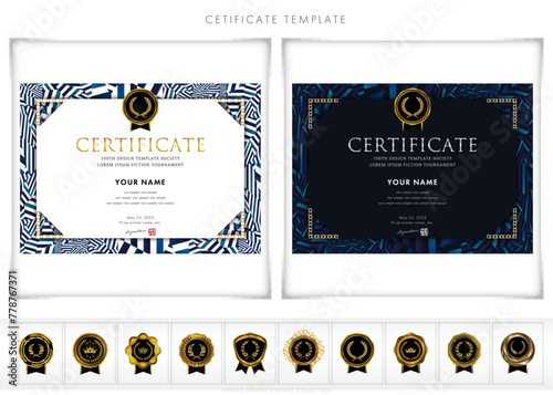 Luxury modern frames and shapes, templates for certificates of recognition, certificates of appreciation, and diplomas. Accommodates award, diploma, business and educational needs. type138(landscape)