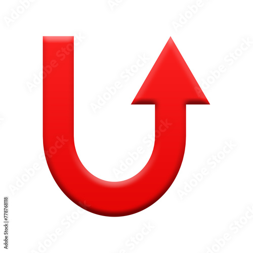 Red round arrow